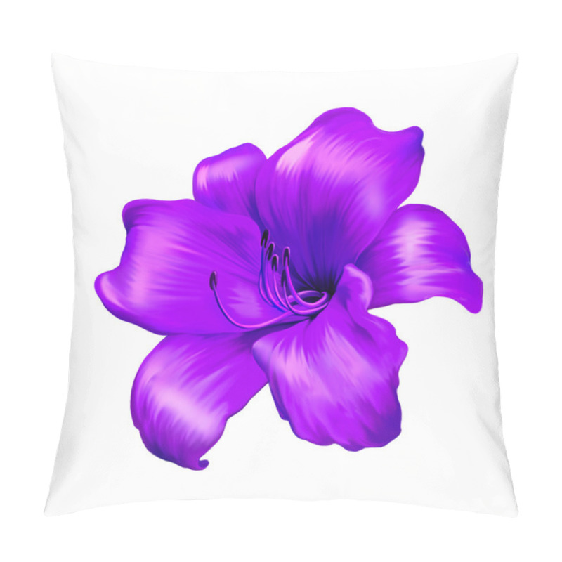 Personality  Purple Lily Flower Pillow Covers