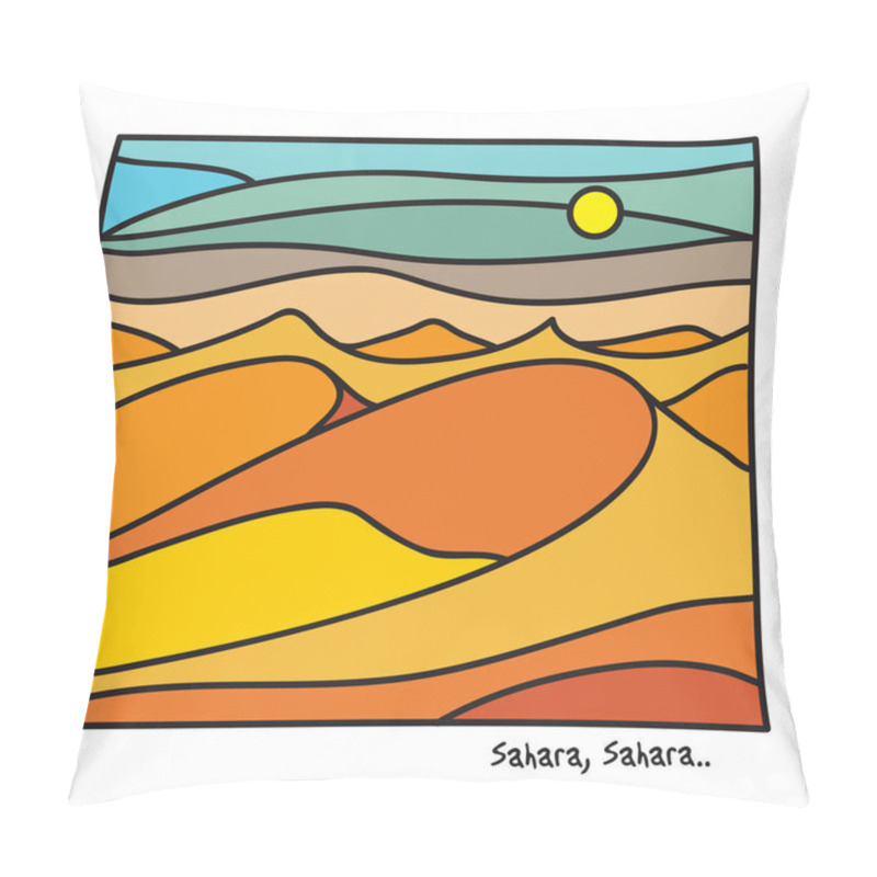 Personality  Sahara, Vacation Or Tarvel Poster Or T-shirt Graphics. Vector Illustration Pillow Covers