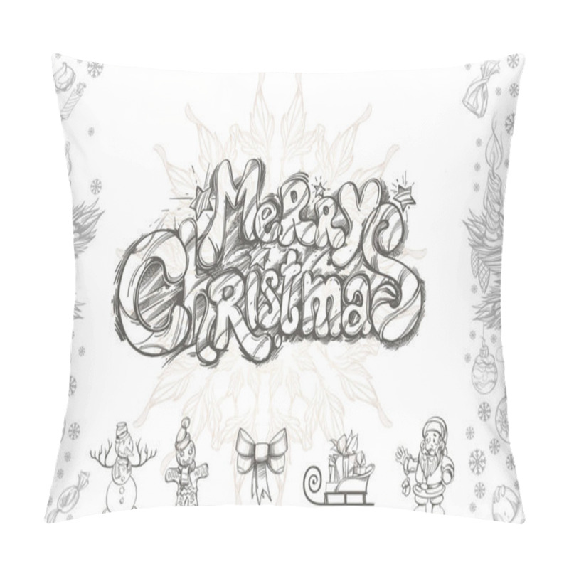 Personality  Frame With Decorative Design Elements For Christmas And New Year. Pillow Covers