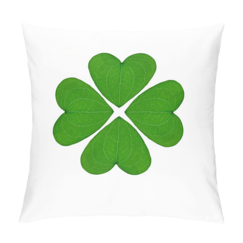 Personality  Four-leaf Clover On A White Background Pillow Covers