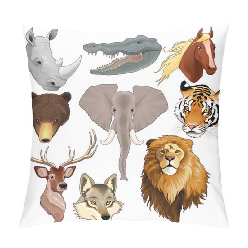 Personality  Set Of Animal Heads Pillow Covers