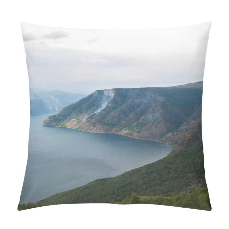 Personality  Beautiful Landscape With Sea And Aurlandsfjord From Stegastein Viewpoint, Aurland, Norway Pillow Covers