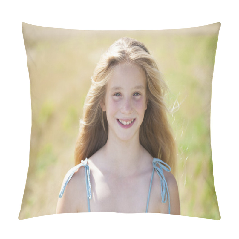 Personality  Portrait Of A Beautiful Young Little Girl  Pillow Covers