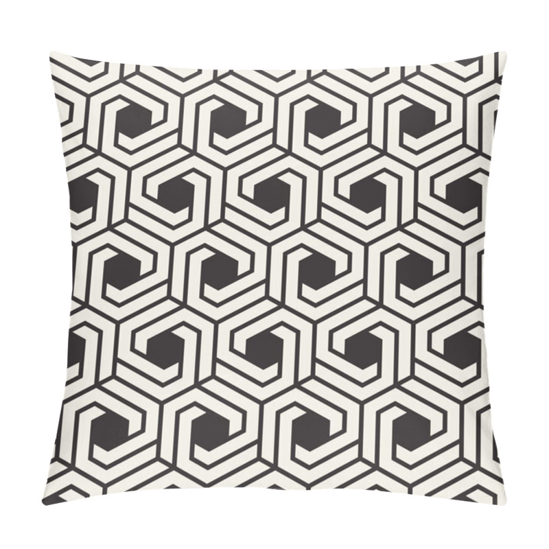 Personality  Vector Seamless Lines Mosaic Pattern. Modern Stylish Abstract Texture. Repeating Geometric Tiles Pillow Covers