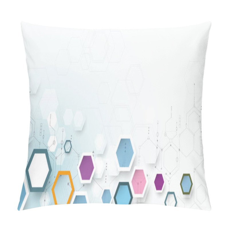 Personality  Vector Illustration Science Innovation Concept. Circuit Board And Hexagons Or Polygon Background Pillow Covers