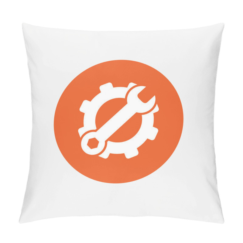 Personality  Service Icon. Wrench Key With Gear Sign. Pillow Covers