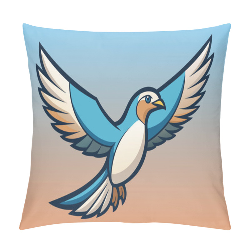 Personality  Stylized Flying Bird Illustration Highlighting Freedom And Grace Pillow Covers