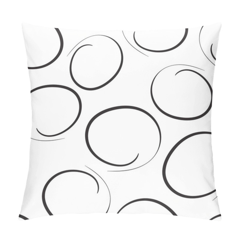 Personality  Hand Drawn Scribble Circles Seamless Pattern Background. Busines Pillow Covers