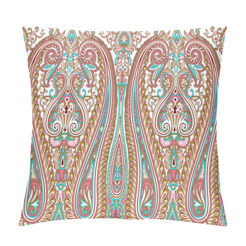 Personality  Seamless Paisley Border On White Background Pillow Covers