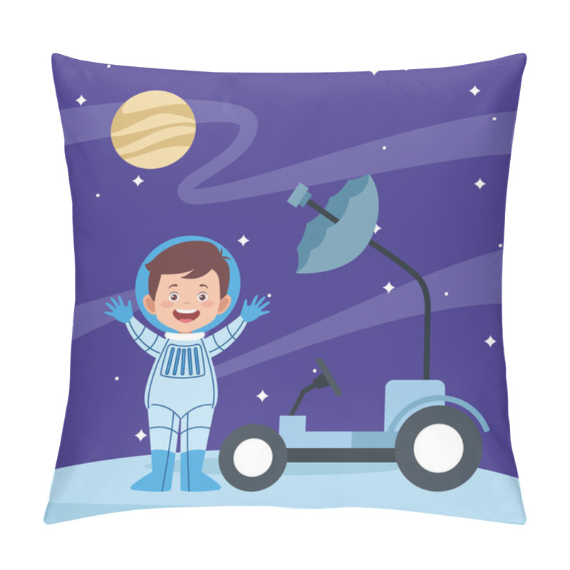 Personality  Cartoon Astronaut Boy And Space Car Pillow Covers