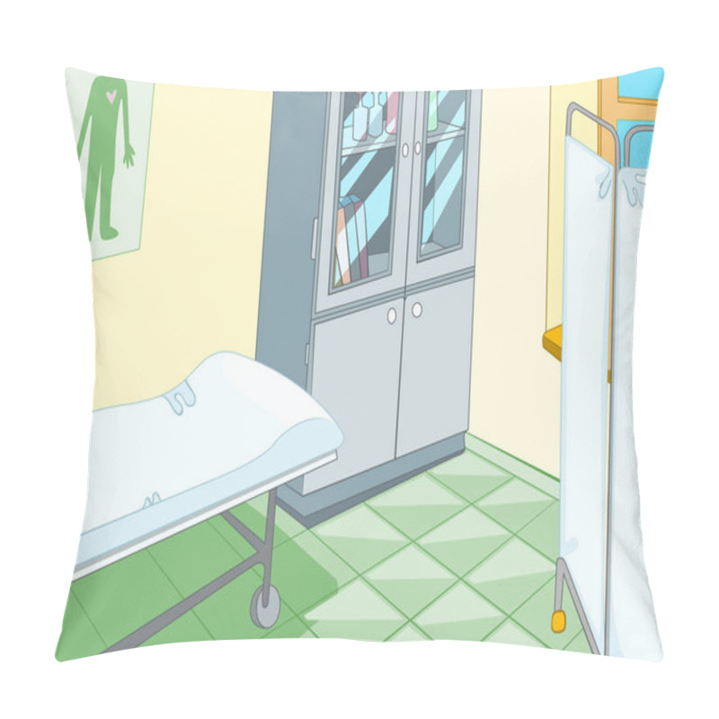 Personality  Cartoon Background Of Medical Office Interior. Pillow Covers