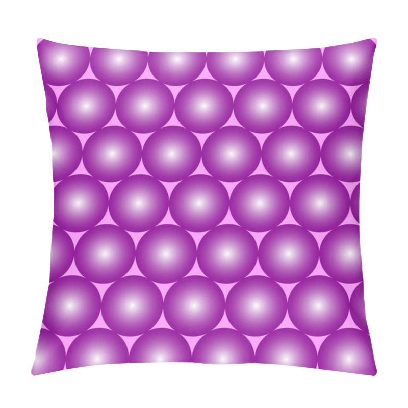 Personality  Pattern Of Many Purple Balls On A Pink Background. Vector Image. Pillow Covers