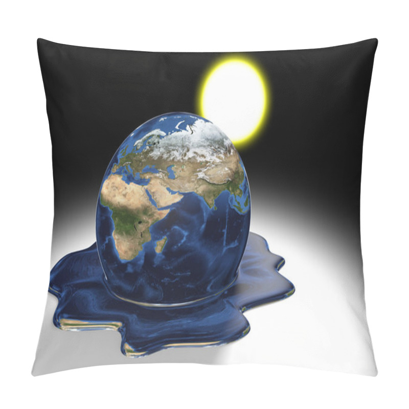 Personality  Global Warming Concept Of Earth Melting Into A Liquid Pool Under The Heat Of The Sun, Parts Of This Image Furnished By NASA Pillow Covers