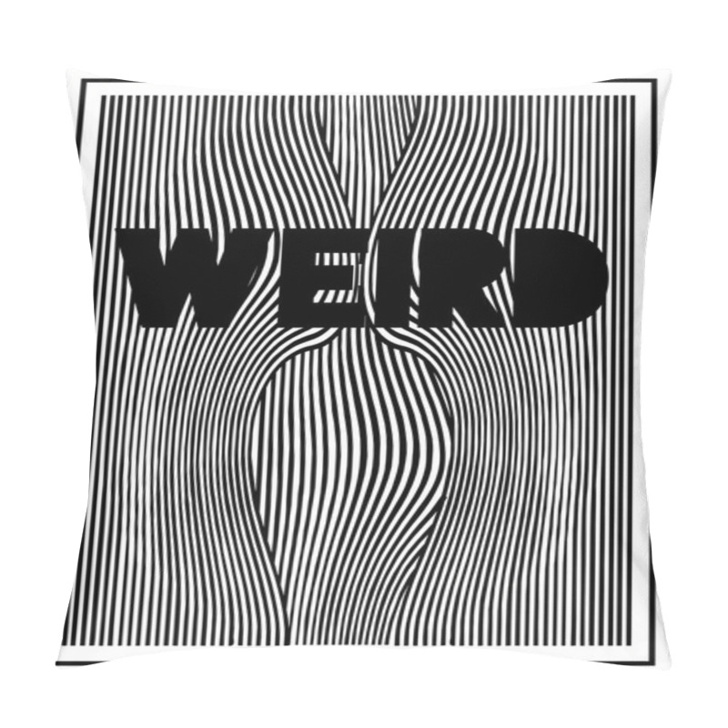 Personality  Optical Pattern With Weird Word Pillow Covers