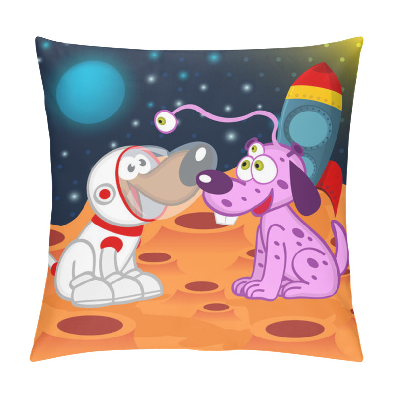 Personality  Dog Astronaut And Alien Pillow Covers