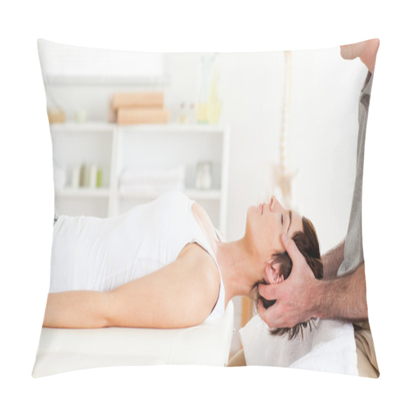 Personality  Chiropractor Stretching A Cute Woman Pillow Covers