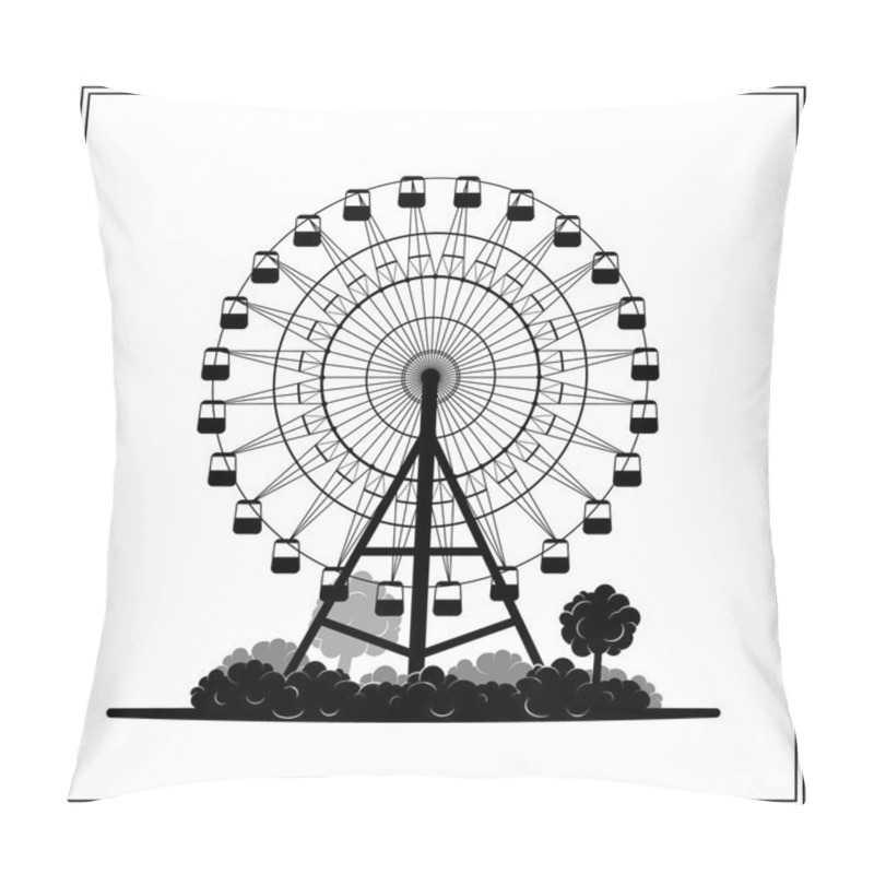 Personality  Silhouette Of A Ferris Wheel In The Park Pillow Covers