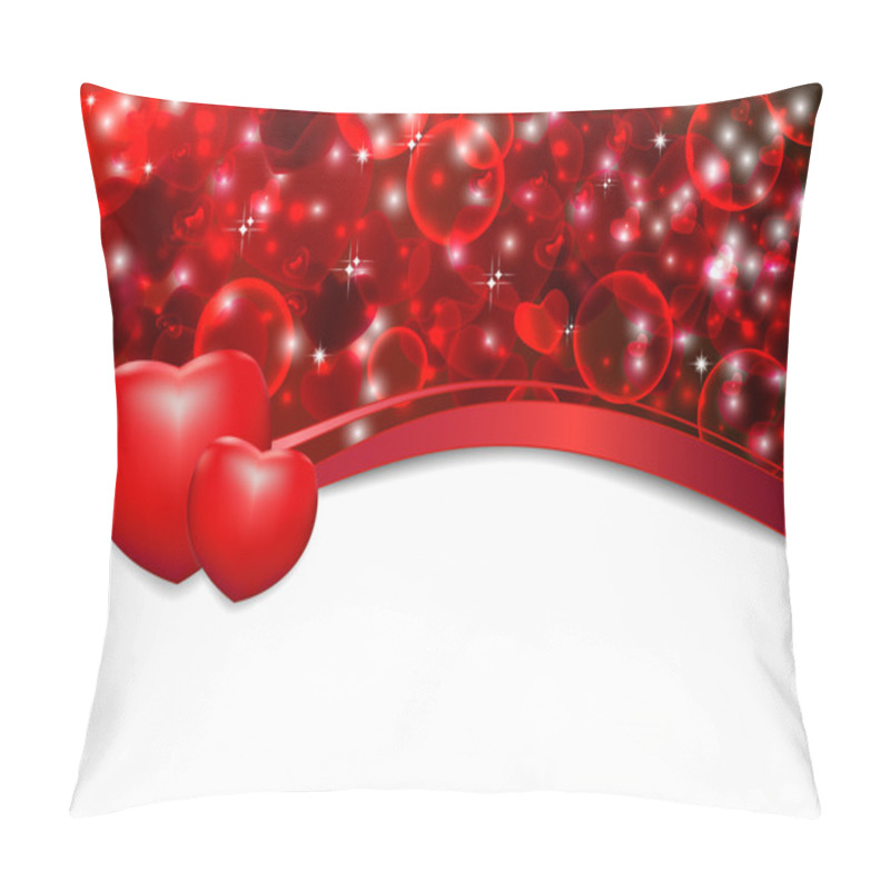 Personality  Abstract Background With Red Hearts Pillow Covers