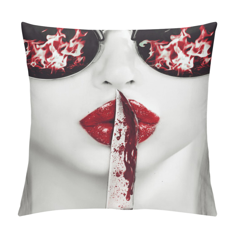 Personality  Knife On Lips Pillow Covers