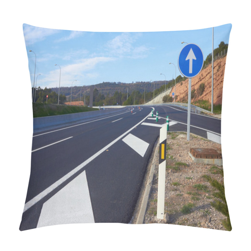 Personality  Road Sign Along A Highway Pillow Covers