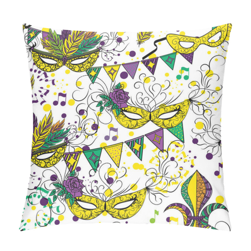 Personality  Mardi Gras Or Shrove Tuesday Seamless Pattern Pillow Covers