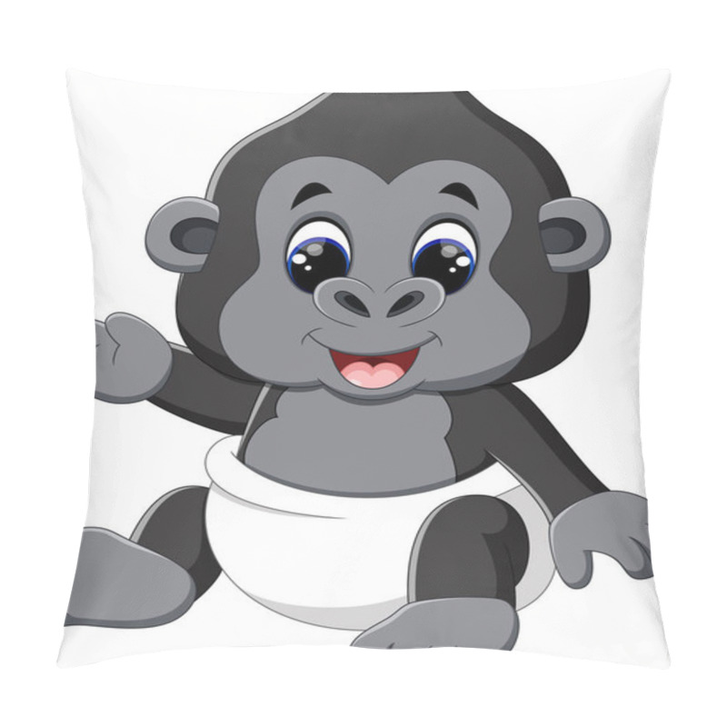 Personality  Illustration Of Funny Gorilla Cartoon Pillow Covers