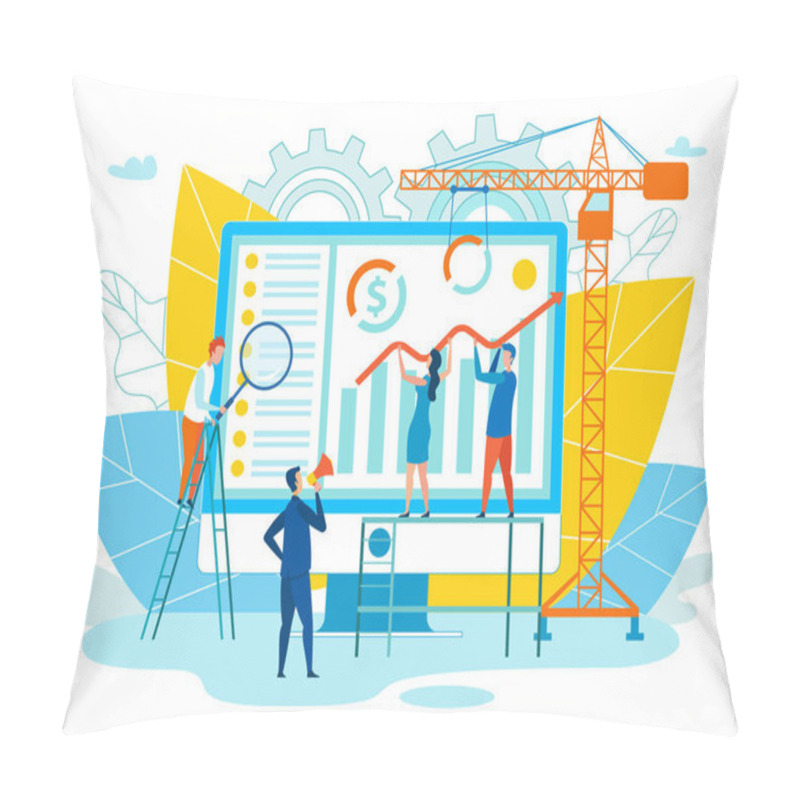 Personality  Vector Illustration Successful Executive Flat. Pillow Covers