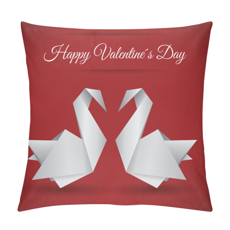 Personality  Swans Origami (Happy Valentine) Pillow Covers