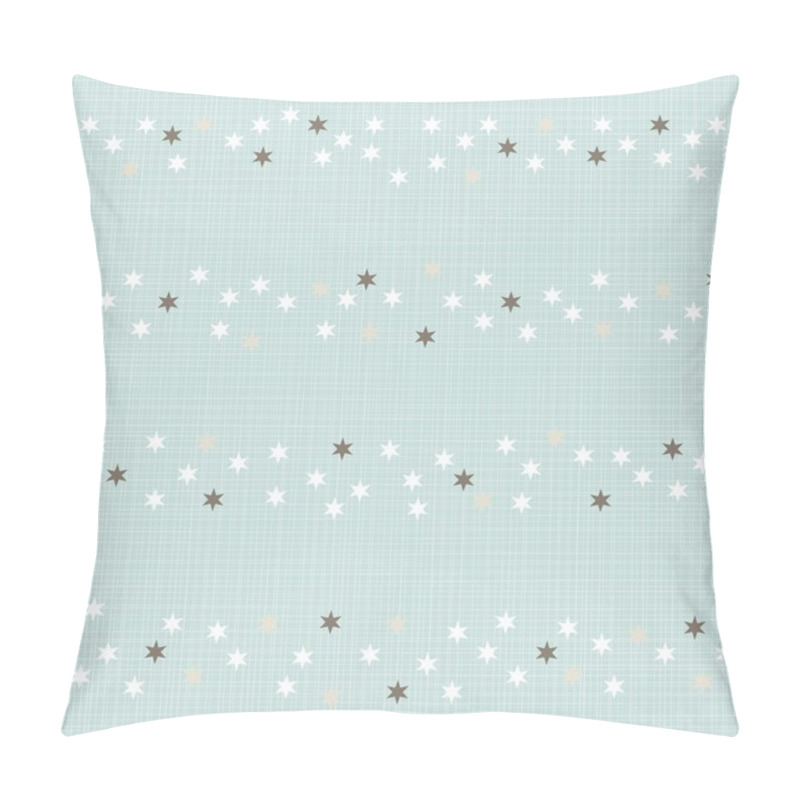 Personality  Delicate Light Little Stars Messy In Stripes Geometric Elements In Rows On Blue Background Seamless Pattern Pillow Covers