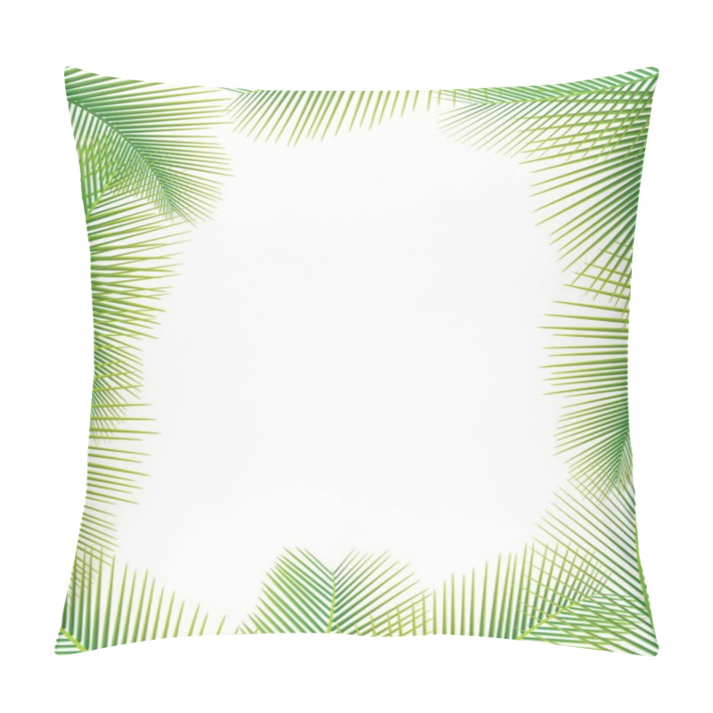 Personality  Leaves Of Palm Tree On White Pillow Covers