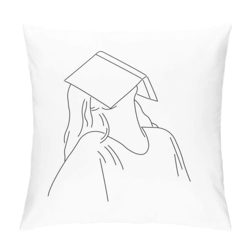 Personality  The Girl Read And Fell Asleep With A Book On Her Face. Modern Style Minimalism. Design Suitable For Icons, Decor, Tattoos, Albums, Prints On T-shirts Or Clothes, Banners. Isolated Vector Illustration Pillow Covers