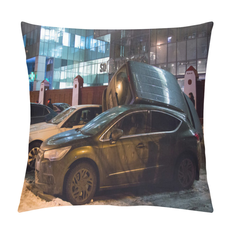 Personality  Car Parked On Roof Of The Other Two Pillow Covers