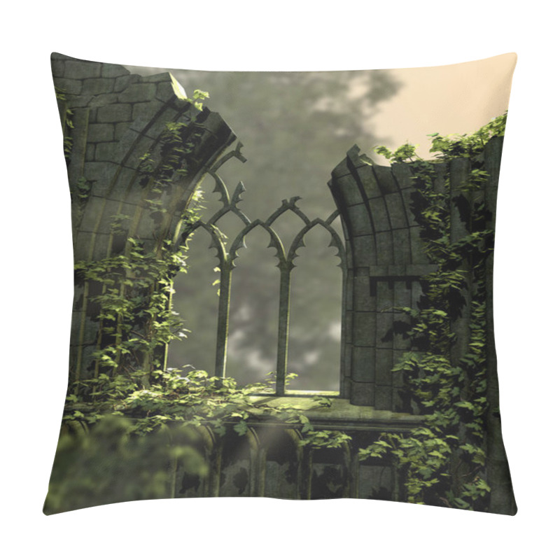 Personality  Gothic Old Ruins Covered With Ivy Pillow Covers