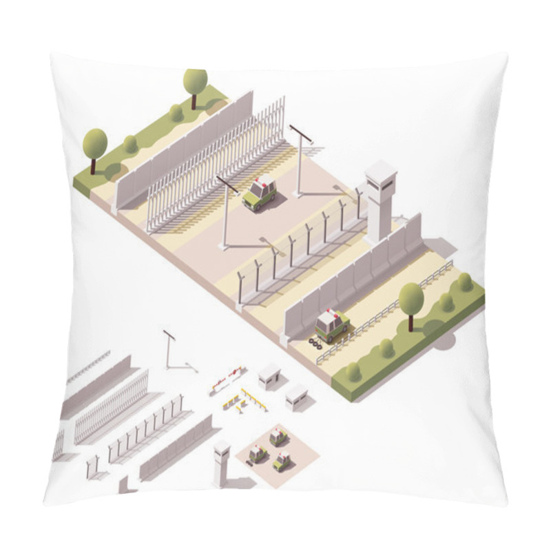 Personality  Vector Isometric Border Checkpoint Pillow Covers