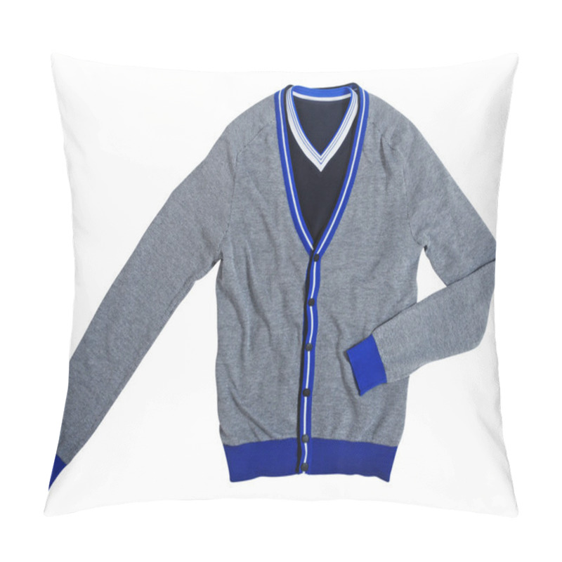 Personality  Gray Jacket Isolated On White Pillow Covers