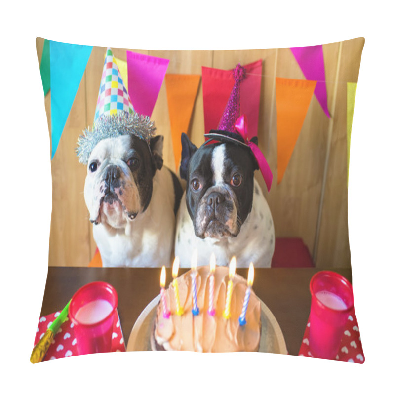 Personality  Couple Of Dogs On Birthday Party Pillow Covers