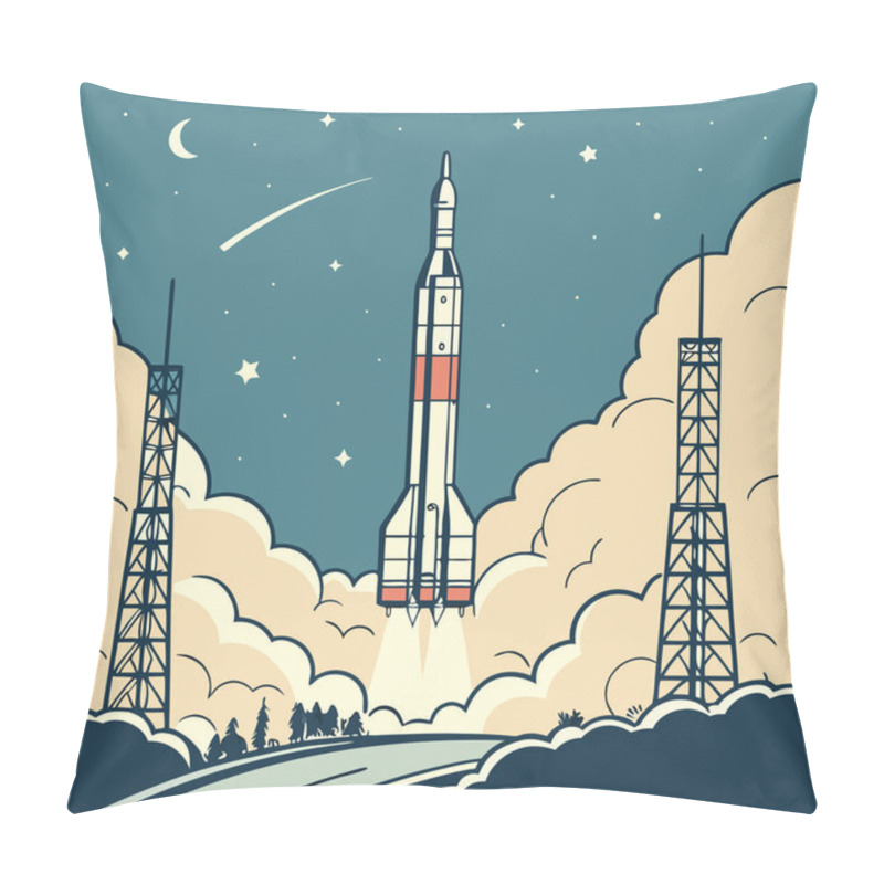 Personality  Dynamic Silhouettes Of Rocket Launches, Capturing The Excitement Of Space Exploration, Advanced Technology, And Human Ambition. Perfect For Aerospace Branding, Sci-fi Visuals, And Space-themed Projects. Pillow Covers