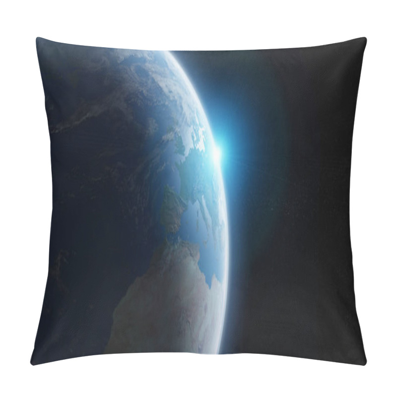 Personality  View Of Blue Planet Earth In Space 3D Rendering Elements Of This Pillow Covers