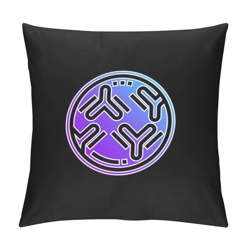 Personality  Antibodies Blue Gradient Vector Icon Pillow Covers