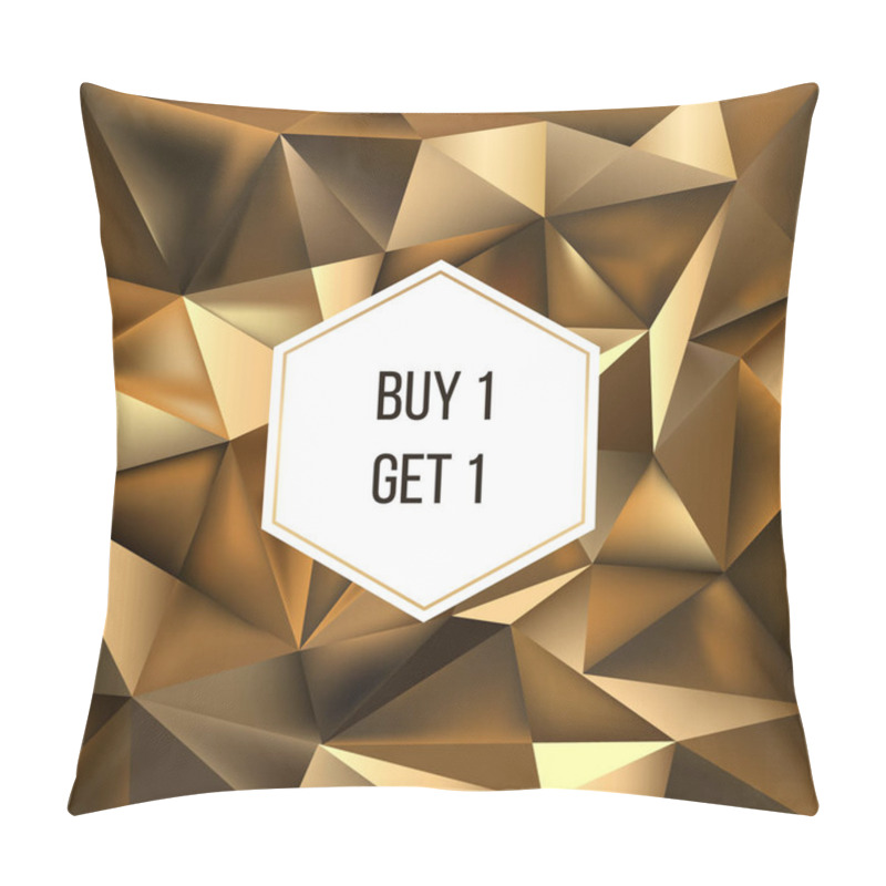 Personality  Golden Foil Polygonal Vector Background Pillow Covers