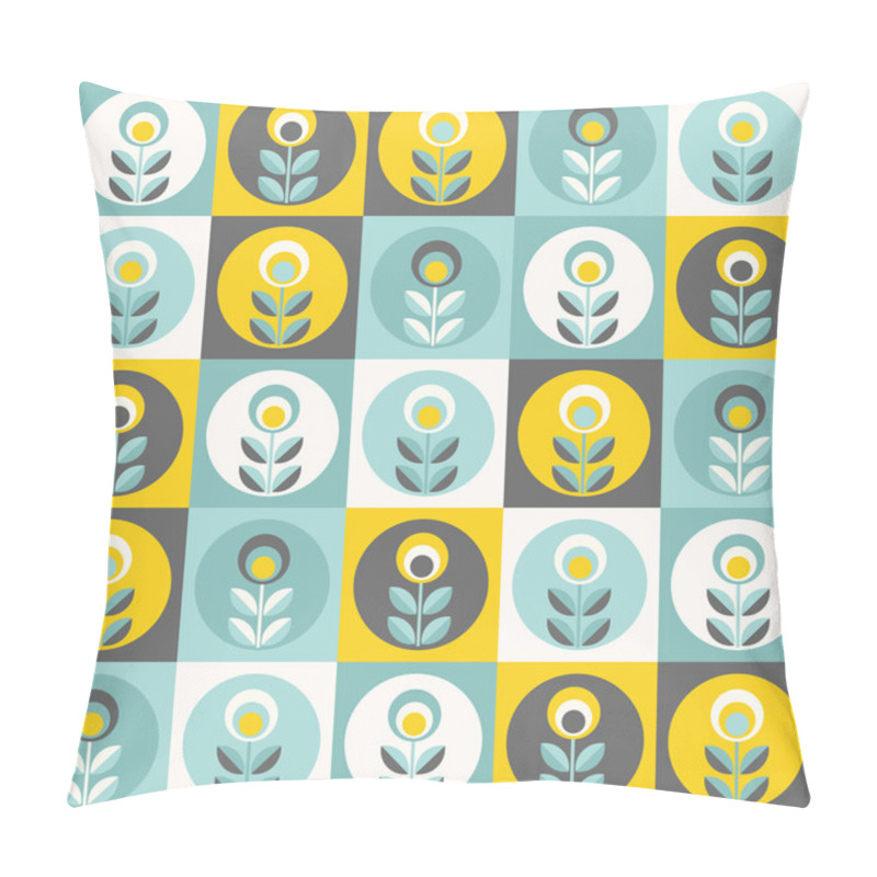 Personality  Retro Floral Pattern, Geometric Seamless Flowers Pillow Covers