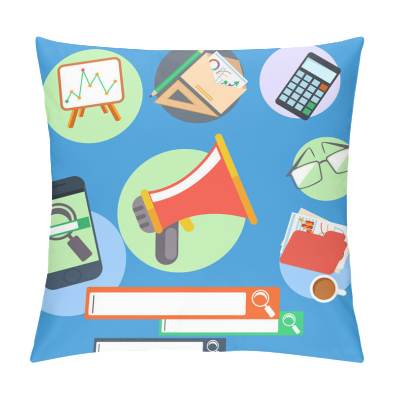 Personality  Interface Elements And Office Objects Icons Pillow Covers