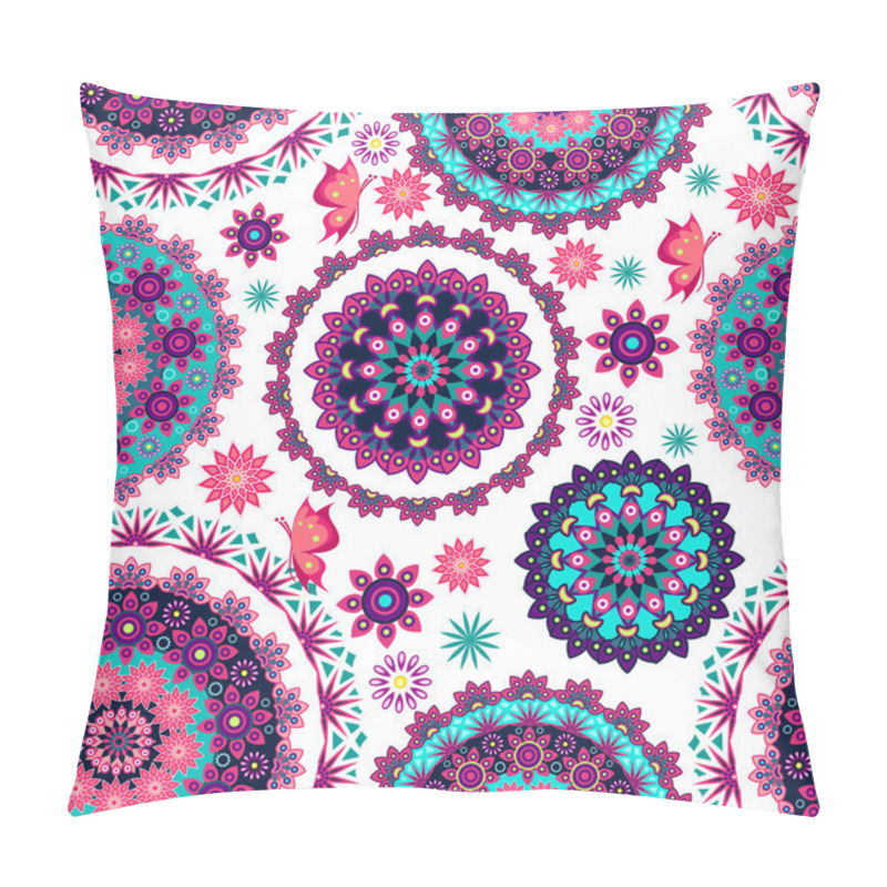 Personality  Mandala Floral Pattern And Butterflies Pillow Covers