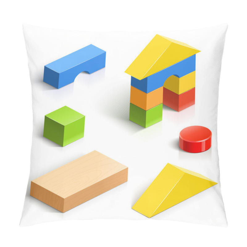 Personality  Brick House. Wooden Toy Set Pillow Covers