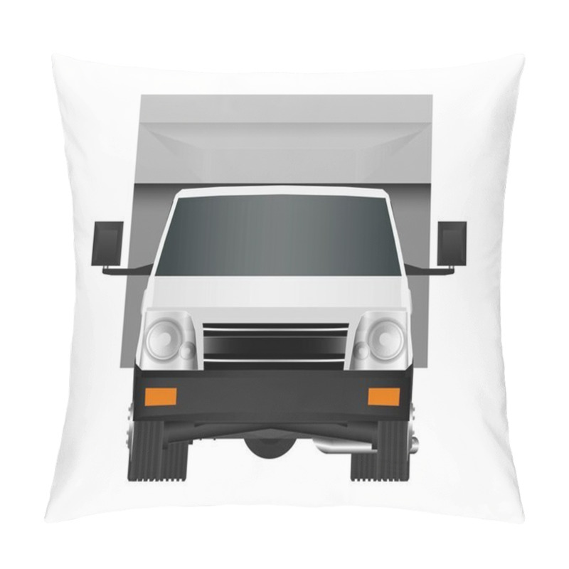 Personality  White Truck Template. Cargo Van Vector Illustration Eps 10 Isolated On White Background. City Commercial Car Delivery Service. Pillow Covers