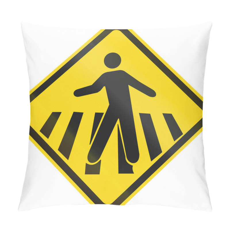 Personality  Pedestrian Crossing Warning Sign Used In Brazil Pillow Covers