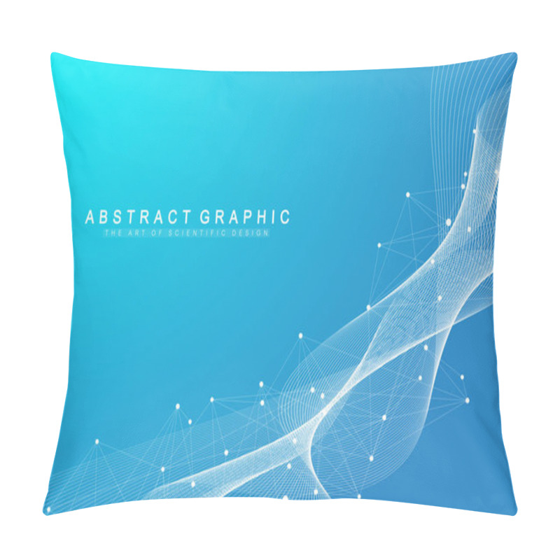 Personality  Blue Molecules Background DNA Helix, DNA Strand, DNA Test. Molecule Or Atom, Neurons. Abstract Structure For Science Or Medical Background, Banner. Scientific Molecular Vector Illustration Pillow Covers