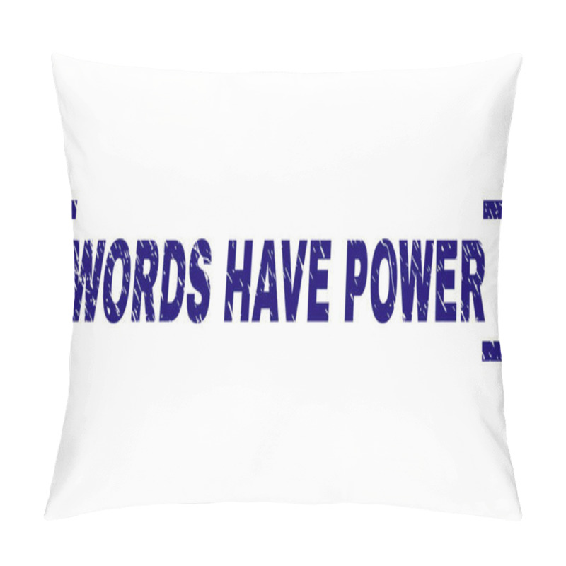 Personality  Grunge Textured WORDS HAVE POWER Stamp Seal Between Corners Pillow Covers