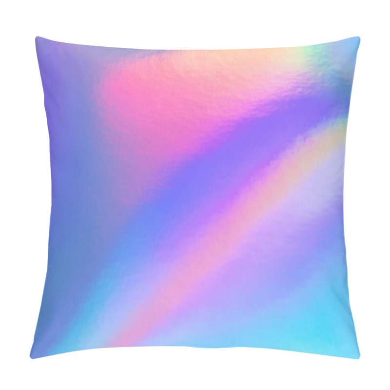 Personality  Abstract Trendy Rainbow Holographic Background In 80s Style. Blurred Texture In Violet, Pink And Mint Bright Neon Colors. Pillow Covers