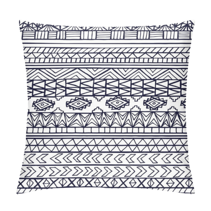 Personality  Hand Drawn Abstract Aztec Maya Geometric Seamless Pattern Pillow Covers